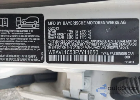 2014 BMW X1 xDrive28I from USA, damaged, VIN WBAVL1C53EVY11650
